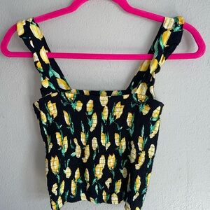 PINK Victoria's Secret Lemon Print Crop Top